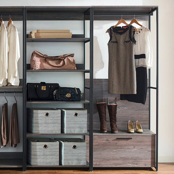 English Elm Monica Rustic Walk-In Closet System - Modular, Durable Design With Eco-Friendly Materials & Storage Solutions B040S00060