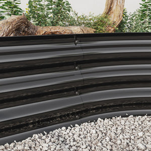 English Elm Raised Garden Bed Outdoor - Elegant Oval Metal Planter For Vegetables & Flowers, Easy Drainage & Assembly W840102509-GIGA