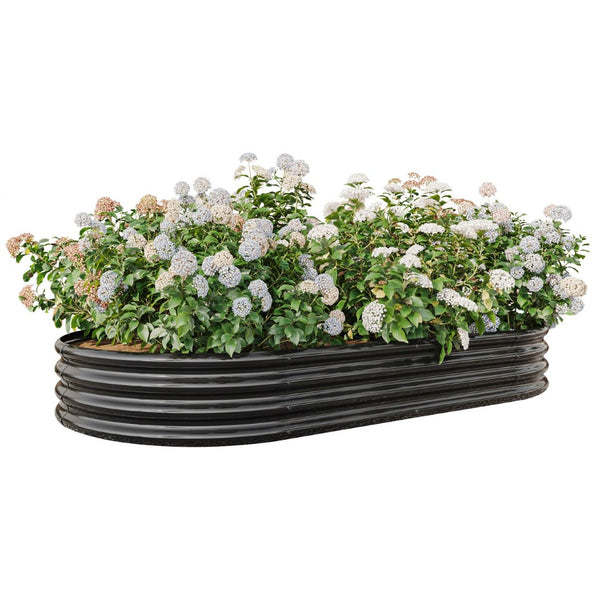 English Elm Raised Garden Bed Outdoor - Elegant Oval Metal Planter For Vegetables & Flowers, Easy Drainage & Assembly W840102509-GIGA