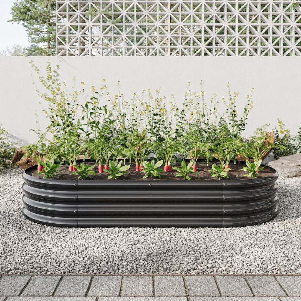 English Elm Raised Garden Bed Outdoor - Large Oval Metal Planter For Vegetables & Flowers, Durable & Stylish W840102508-GIGA