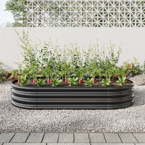 English Elm Raised Garden Bed Outdoor - Large Oval Metal Planter For Vegetables & Flowers, Durable & Stylish W840102508-GIGA