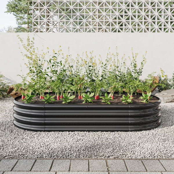 English Elm Raised Garden Bed Outdoor - Large Oval Metal Planter For Vegetables & Flowers, Durable & Stylish W840102508-GIGA