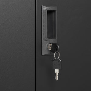 English Elm Metal Locking Steel Locker Cabinet Powder Coated Folding Design for Garage or Office W124747827