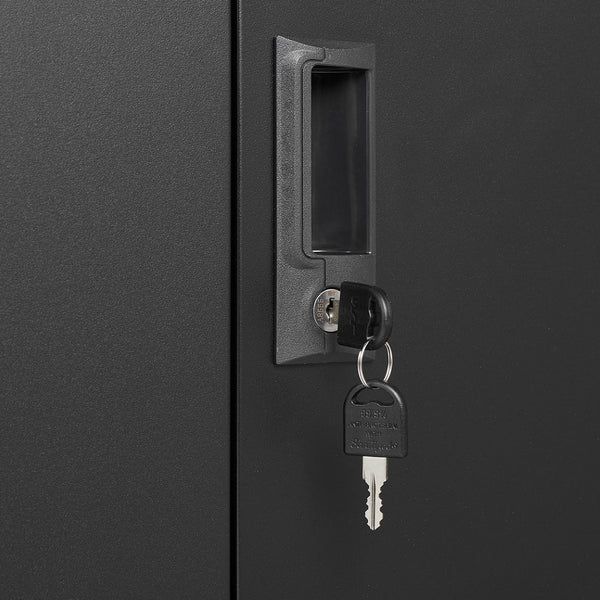 English Elm Metal Locking Steel Locker Cabinet Powder Coated Folding Design for Garage or Office W124747827