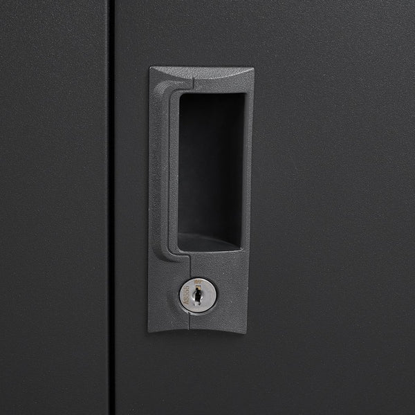 English Elm Metal Locking Steel Locker Cabinet Powder Coated Folding Design for Garage or Office W124747827