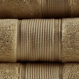 English Elm 100% Cotton Madison Park Signature 800GSM 8-Piece Towel Set - Luxurious, Ultra Absorbent, Antimicrobial Protection Beige 14.17 L x 10.63 W x 8.27 H B03599334