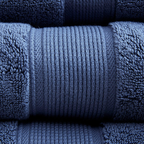 English Elm 100% Cotton Madison Park Signature 8PC 800GSM Antimicrobial Towel Set – Plush, OEKO‑TEX, Absorbent Durability Dark Blue 14.17 L x 10.63 W x 8.27 H B03599320