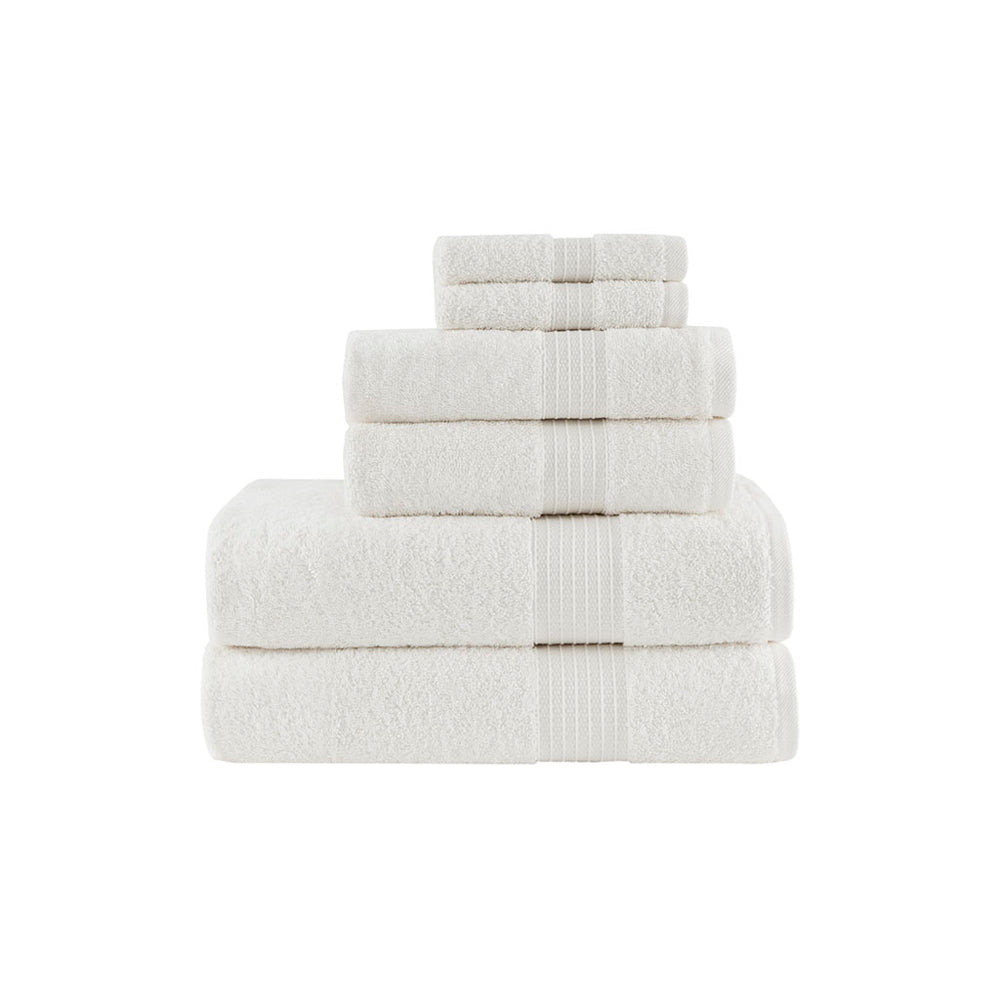 English Elm 6 Piece Organic Cotton Towel Set - 650gsm GOTS & OEKO-TEX Certified, Ultra-Soft, Quick-Dry Bath Towels B03598768