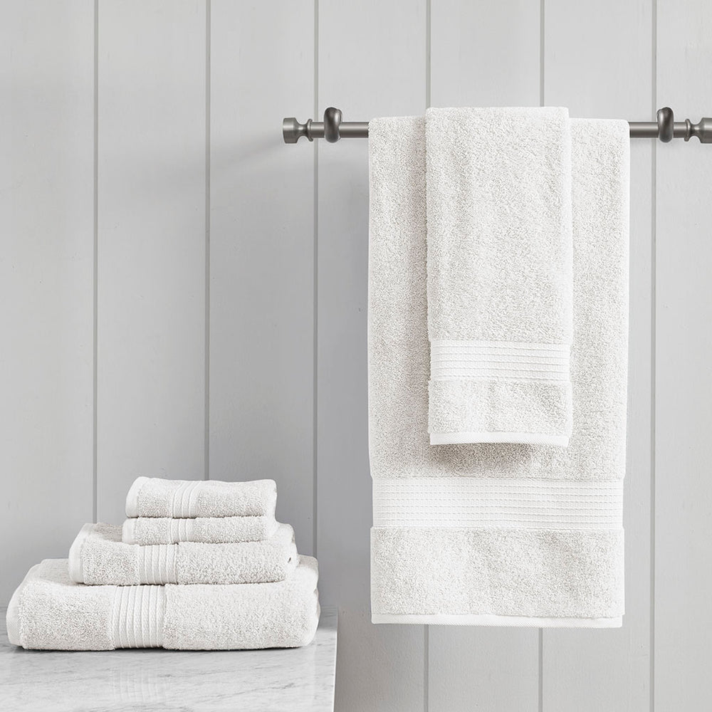 English Elm 6 Piece Organic Cotton Towel Set - 650gsm GOTS & OEKO-TEX Certified, Ultra-Soft, Quick-Dry Bath Towels B03598768