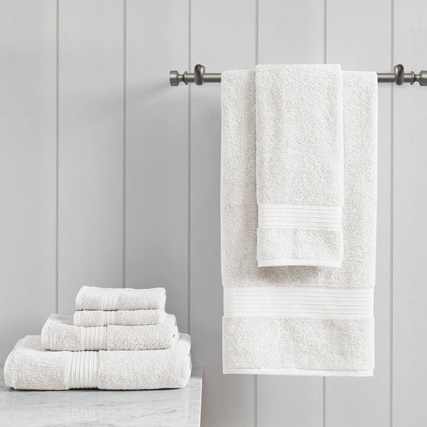 English Elm 6 Piece Organic Cotton Towel Set - 650gsm GOTS & OEKO-TEX Certified, Ultra-Soft, Quick-Dry Bath Towels B03598768