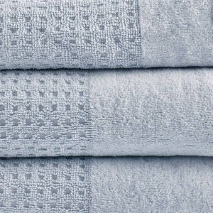 English Elm Cotton Waffle Jacquard Antimicrobial Towel Set 6-Piece – 600gsm Soft Quick-Dry OEKO-TEX Certified Blue 14.17 L x 9.84 W x 6.3 H B03598762
