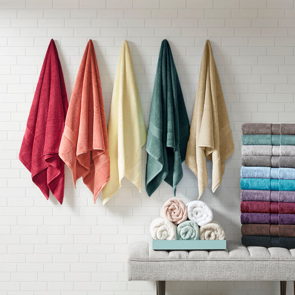 English Elm 100% Cotton 8PC Antimicrobial Towel Set — Madison Park Signature 800GSM Luxury, Ultra Absorbent, OEKO-TEX Aqua 14.17 L x 10.63 W x 8.27 H B03599314