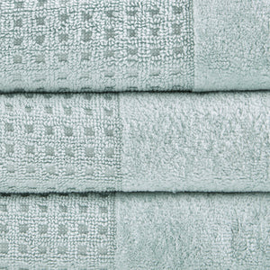 English Elm Cotton Waffle Jacquard Antimicrobial Towel Set 6-Piece – 600gsm Soft Quick-Dry OEKO-TEX Certified Seafoam 14.17 L x 9.84 W x 6.3 H B03598761