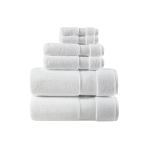 English Elm 1000gsm Madison Park Signature Splendor 6-Piece 100% Cotton Towel Set – Ultra Plush, Absorbent, Spa Quality White 15.25 L x 11 W x 11.25 H B03599343