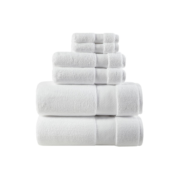 English Elm 1000gsm Madison Park Signature Splendor 6-Piece 100% Cotton Towel Set – Ultra Plush, Absorbent, Spa Quality White 15.25 L x 11 W x 11.25 H B03599343