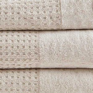 English Elm Cotton Waffle Jacquard Antimicrobial Towel Set 6-Piece – 600gsm Soft Quick-Dry OEKO-TEX Certified taupe 14.17 L x 9.84 W x 6.3 H B03598763