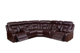 English Elm Sectional Sofa With Manual Reclining Brown