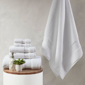 English Elm 1000gsm Madison Park Signature Splendor 6-Piece 100% Cotton Towel Set – Ultra Plush, Absorbent, Spa Quality White 15.25 L x 11 W x 11.25 H B03599343