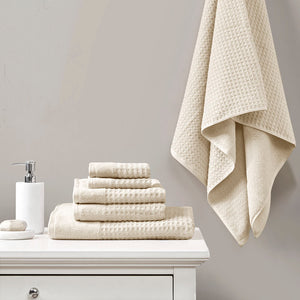 English Elm Cotton Waffle Jacquard Antimicrobial Towel Set 6-Piece – 600gsm Soft Quick-Dry OEKO-TEX Certified taupe 14.17 L x 9.84 W x 6.3 H B03598763