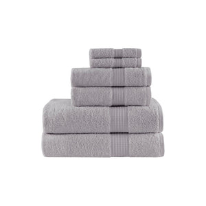 English Elm 6 Piece Organic Cotton Towel Set – 650gsm GOTS & OEKO-TEX Certified, Ultra-Soft, Fast-Drying Bathroom Towels Grey 14.17 L x 10.63 W x 6.69 H B03598752