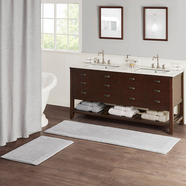 English Elm 100% Cotton Tufted 3000GSM Reversible Bath Rug Grey 24x72" - Plush OEKO-TEX Luxury, Machine Washable, Heavyweight B03599304