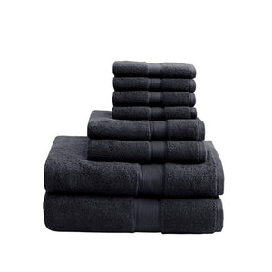 English Elm 100% Cotton Madison Park Signature 800GSM 8PC Antimicrobial Towel Set – Ultra Soft, Highly Absorbent, OEKO-TEX Certified Black 14.17 L x 10.63 W x 8.27 H B03599325