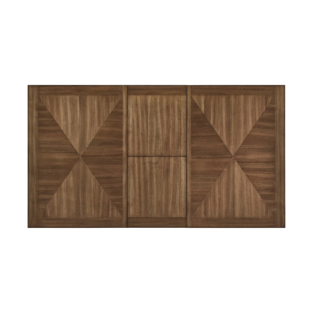 English Elm Modern Brunson White and Oak Dining Table with Self-Storing Butterfly Leaf Rustic Farmhouse Charm B011S00329