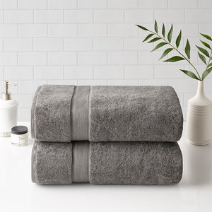 English Elm 100% Cotton Madison Park Signature 800GSM 2PC Bath Sheet Set - 34x68 Soft, Absorbent, Antimicrobial SILVADUR™ Protection B03599339