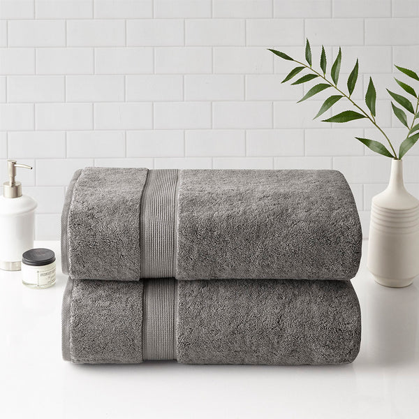 English Elm 100% Cotton Madison Park Signature 800GSM 2PC Bath Sheet Set - 34x68 Soft, Absorbent, Antimicrobial SILVADUR™ Protection B03599339