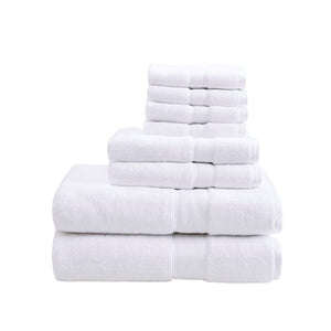 English Elm 100% Madison Park Signature 8PC 800GSM Cotton Towel Set - Antimicrobial Silvadur, Soft, OEKO‑TEX Certified B03599309