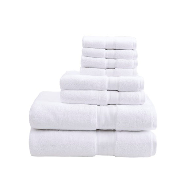 English Elm 100% Madison Park Signature 8PC 800GSM Cotton Towel Set - Antimicrobial Silvadur, Soft, OEKO‑TEX Certified B03599309