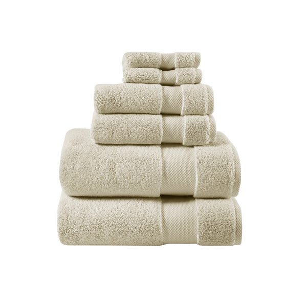 English Elm 1000gsm Madison Park Signature Splendor 6-Piece 100% Cotton Towel Set – Ultra Plush, Absorbent, Spa Quality Natural 15.25 L x 11 W x 11.25 H B03599345