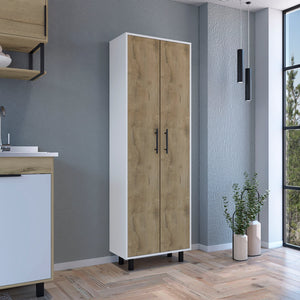 English Elm Napoles Wall Cabinet offering sleek particle board construction, modern storage solution for kitchens and bathrooms Multicolor 78.74 L x 17.32 W x 5.12 H B070102699
