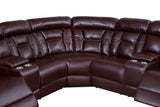 English Elm Sectional Sofa With Manual Reclining Brown