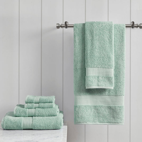 English Elm 6 Piece Organic Cotton Towel Set - 650gsm GOTS Organic, OEKO-TEX Safe, Extra Soft Absorbent Bath Towels B03598754
