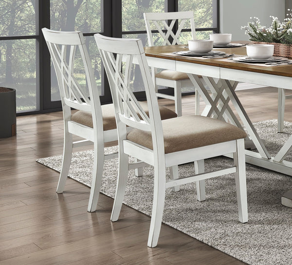 English Elm Modern Brunson Collection farmhouse bench with oak finish and neutral fabric seat for casual dining comfort White 39.5 L x 12 W x 20 H B011102651