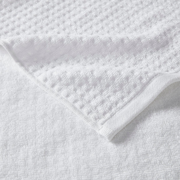 English Elm Cotton Waffle Jacquard Antimicrobial Bath Towel Set 6-Piece – 600gsm Quick-Dry, OEKO-TEX Certified Freshness B03598765