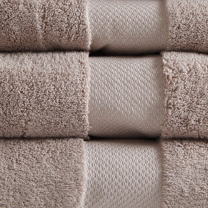 English Elm Cotton Madison Park Turkish 6-Piece Bath Towel Set – Oversized 600GSM Plush Dobby Border Luxury taupe 14.96 L x 10.63 W x 9 H B03599323