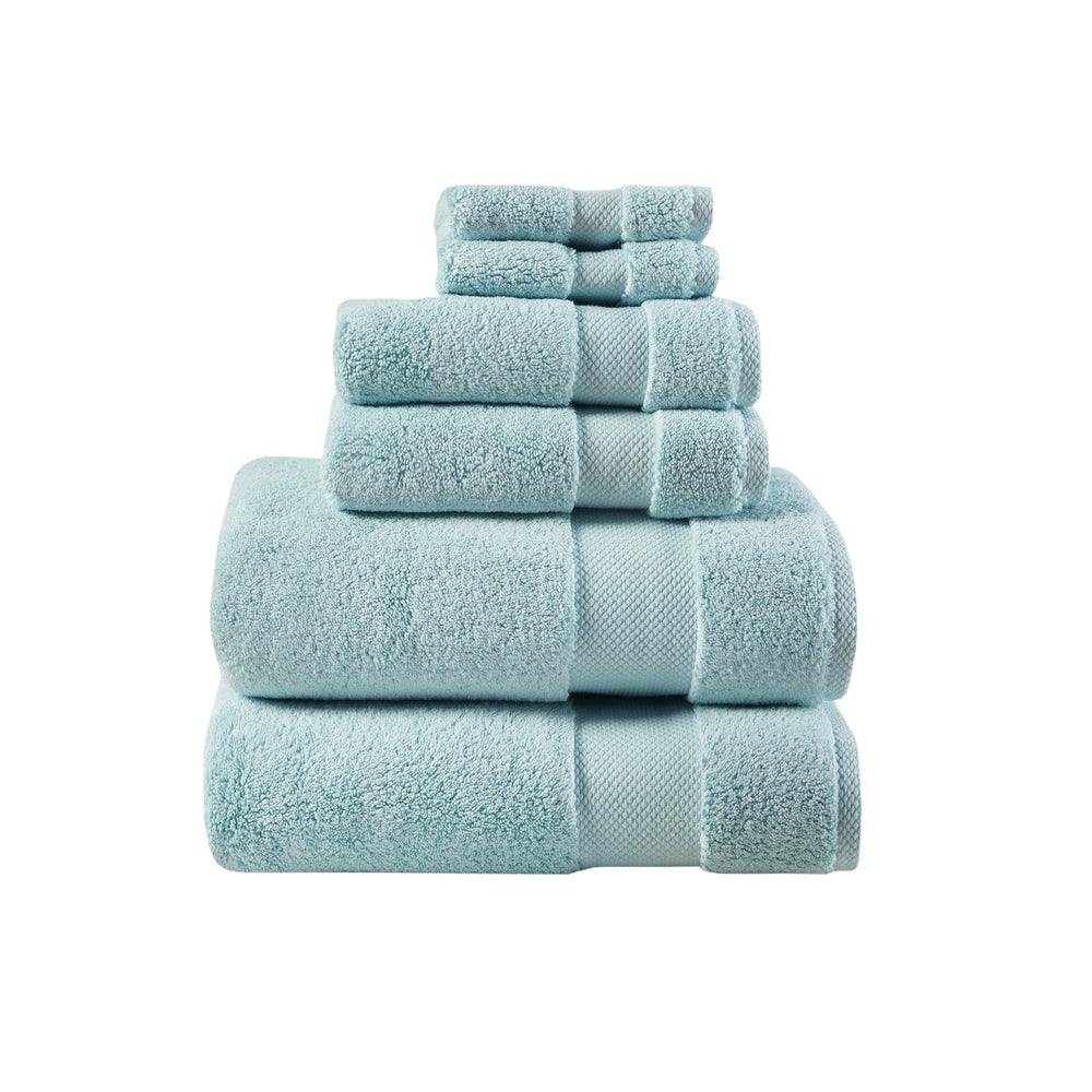 English Elm 1000gsm Madison Park Signature Splendor 6-Piece 100% Cotton Towel Set – Ultra Plush, Absorbent, Spa Quality Blue 15.25 L x 11 W x 11.25 H B03599342