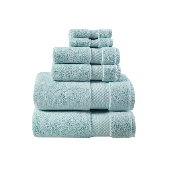English Elm 1000gsm Madison Park Signature Splendor 6-Piece 100% Cotton Towel Set – Ultra Plush, Absorbent, Spa Quality Blue 15.25 L x 11 W x 11.25 H B03599342