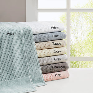 English Elm Cotton Waffle Jacquard Antimicrobial Towel Set 6-Piece – 600gsm Soft Quick-Dry OEKO-TEX Certified Grey 14.17 L x 9.84 W x 6.3 H B03598764