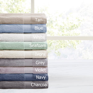 English Elm 6 Piece Organic Cotton Towel Set - 650gsm GOTS Organic, OEKO-TEX, ultra-soft absorbent bath, hand, wash towels B03598770