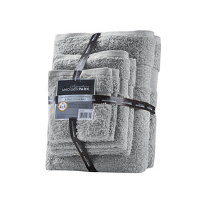 English Elm 100% Egyptian Cotton Madison Park Signature Luxor 6-Piece Towel Set - 650gsm Plush, OEKO-TEX Certified, Luxurious Spa Quality, Machine Washable B03599359