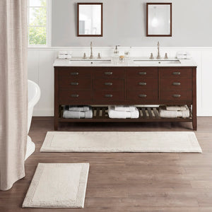 English Elm 100% Cotton Tufted Bath Runner Rug Heavyweight Reversible Spa Grade Plush Pile Natural B03599298