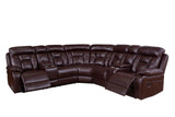 English Elm Sectional Sofa With Manual Reclining Brown