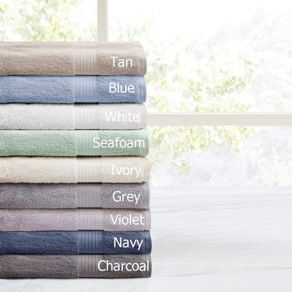 English Elm 6 Piece Organic Cotton Towel Set - 650gsm GOTS & OEKO-TEX Certified, Ultra-Soft, Quick-Dry Bath Towels B03598768