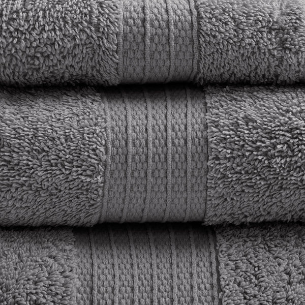 English Elm 6 Organic Cotton Towel Set – 650gsm GOTS & OEKO‑TEX Certified, Ultra Soft, Fast‑Drying Bath Towels for Spa Comfort Charcoal 14.17 L x 10.63 W x 6.69 H B03598775