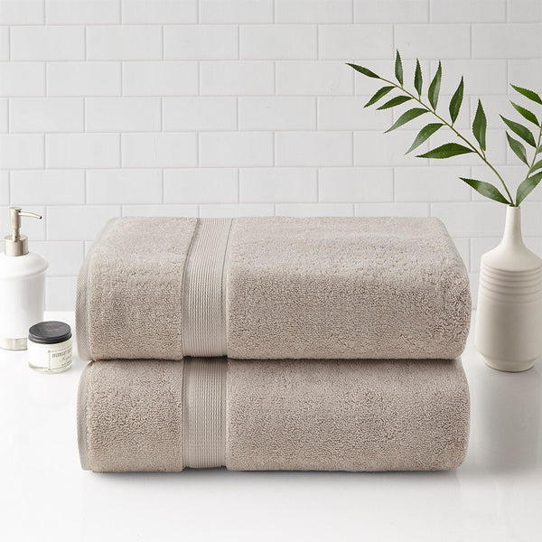 English Elm 100% Cotton Madison Park Signature 800GSM 2PC Bath Sheet Set – Ultra-Absorbent, Antimicrobial SILVADUR™ Luxury Natural 17.72 L x 12.2 W x 5.12 H B03599352