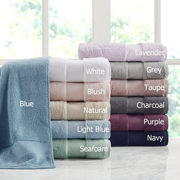 English Elm Cotton 600 Gsm Six Piece Spa Towel Set with Dobby Border Hotel Soft Absorbent B03599358