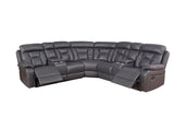 English Elm Faux Leather Reclining Sofa Grey